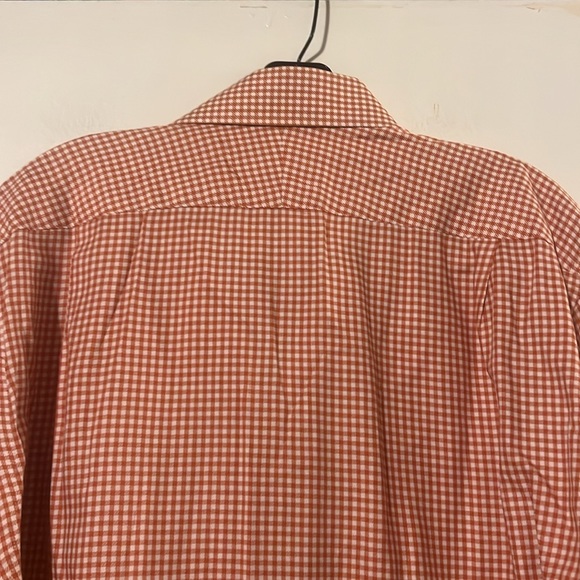 Peter Millar mens orange/white gingham long sleeve shirt - Picture 7 of 9